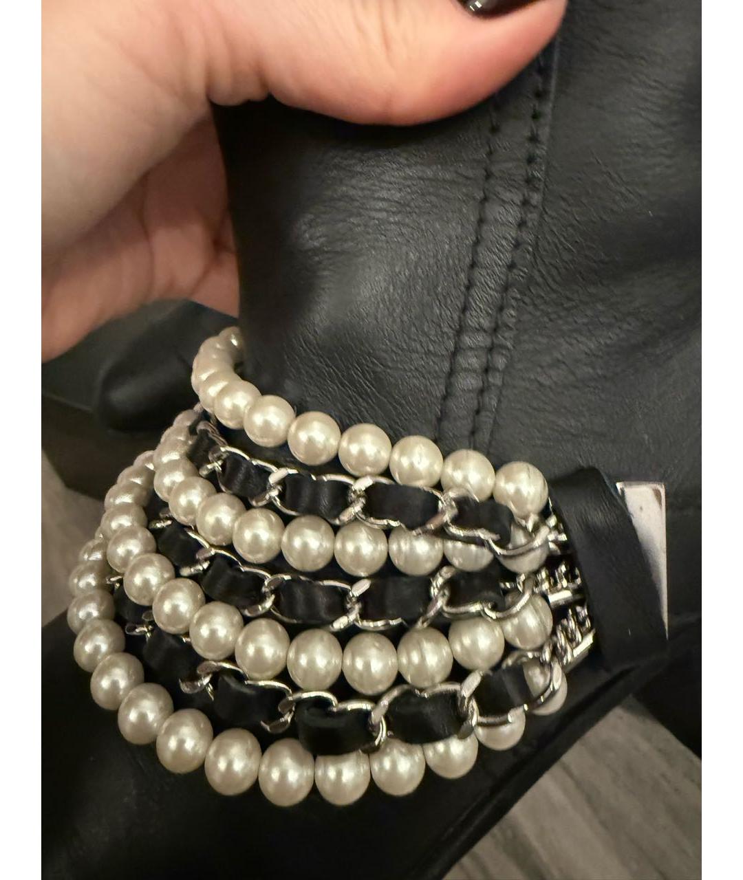 CHANEL Черные кожаные сапоги, фото 4