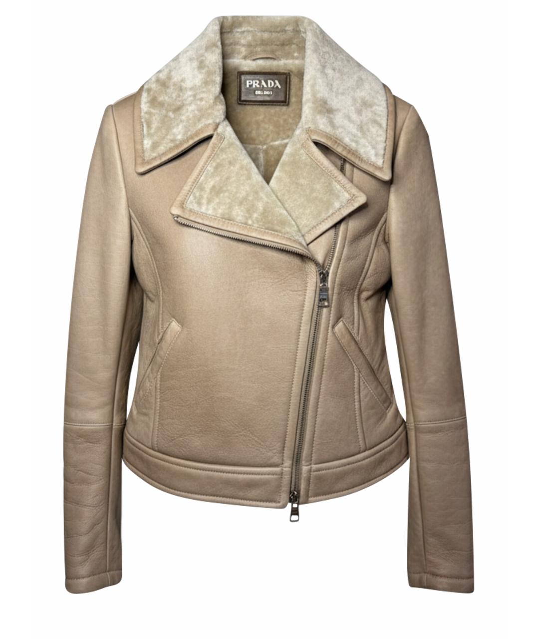 PRADA Коричневая кожаная дубленка, фото 1