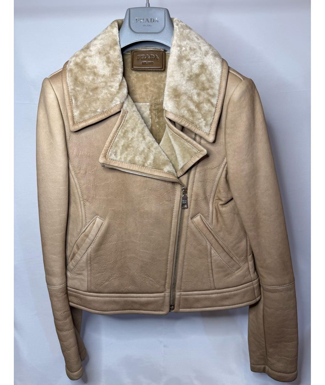 PRADA Коричневая кожаная дубленка, фото 7