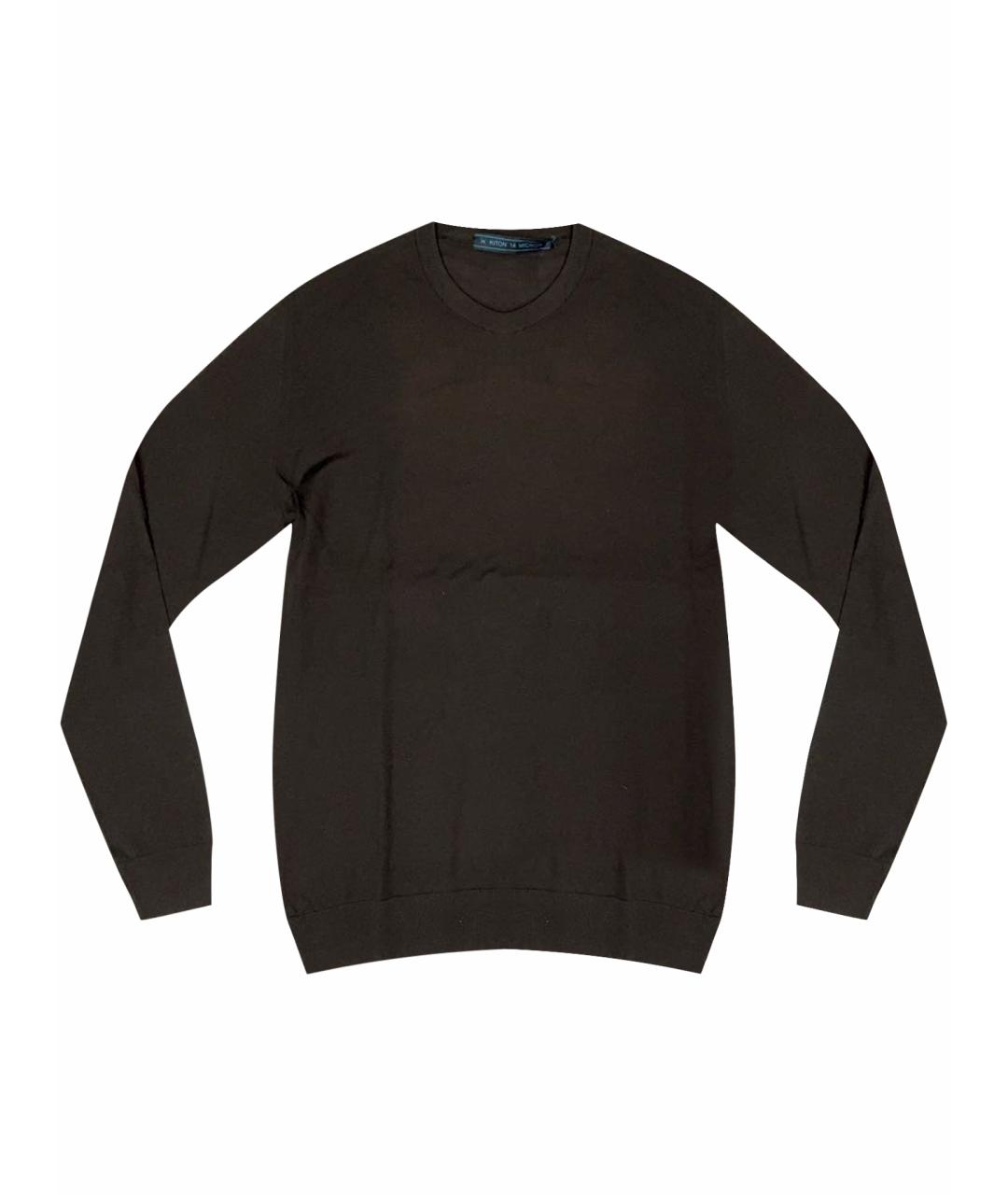 KITON Коричневый шерстяной джемпер / свитер, фото 1