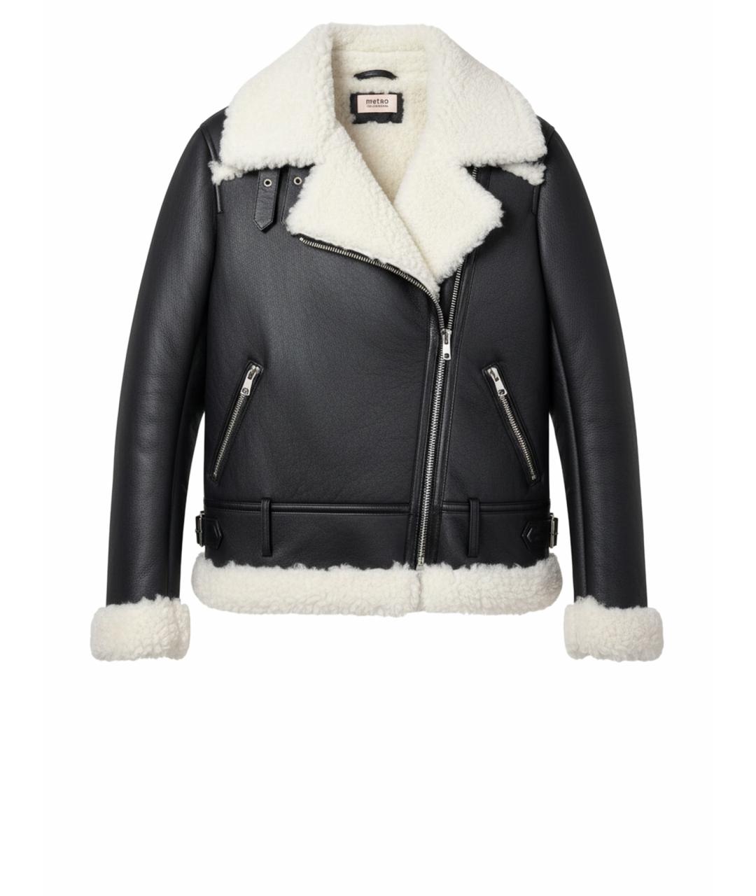 METEO YVES SALOMON Черная кожаная дубленка, фото 7