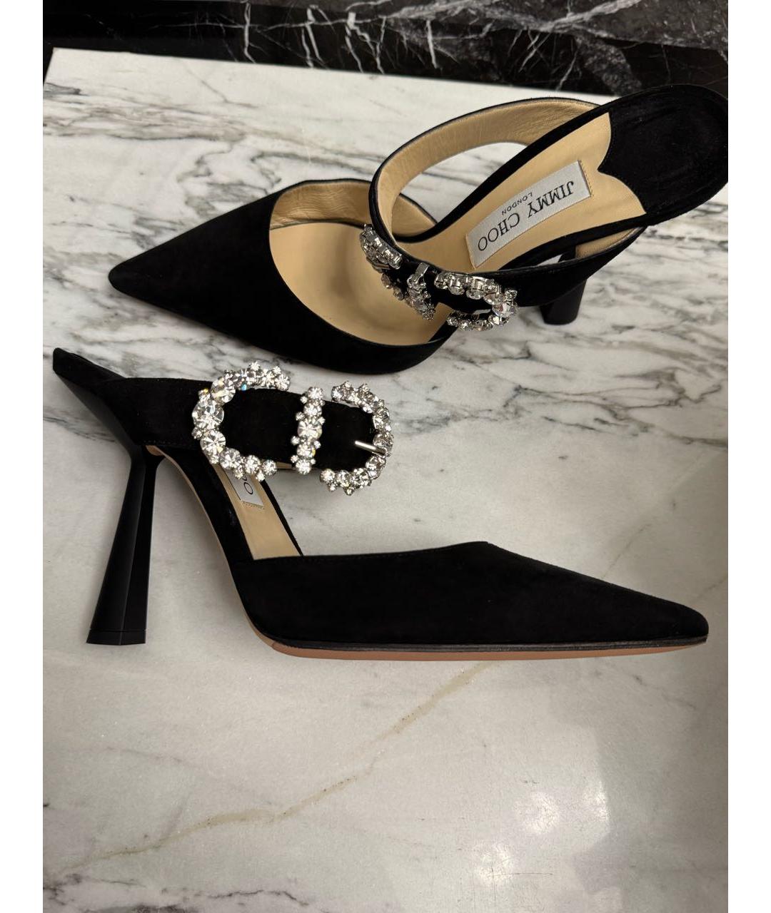 JIMMY CHOO Черные замшевые туфли, фото 6