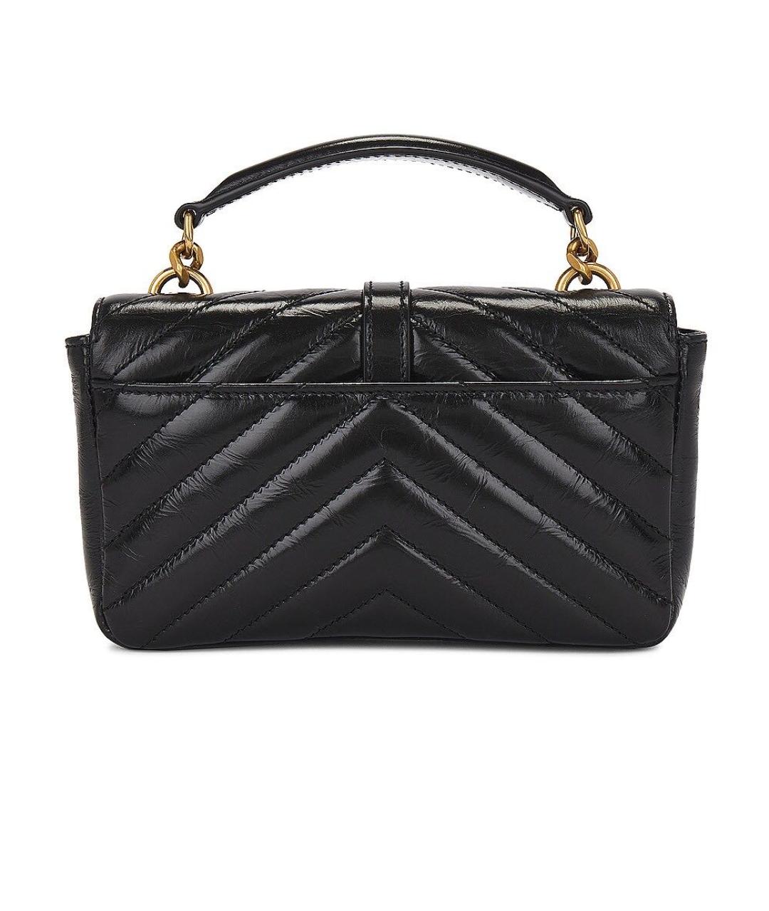 SAINT LAURENT Черная кожаная сумка через плечо, фото 2