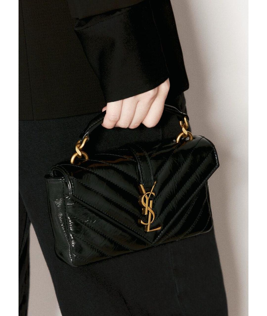 SAINT LAURENT Черная кожаная сумка через плечо, фото 6