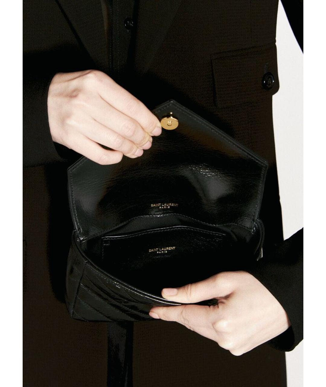 SAINT LAURENT Черная кожаная сумка через плечо, фото 7