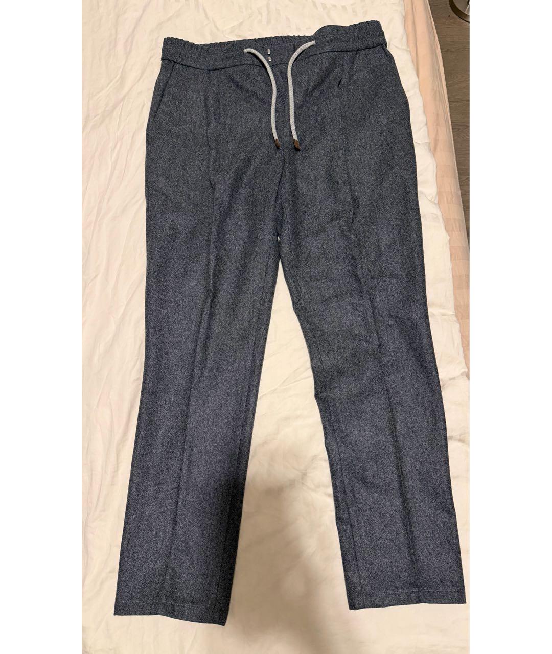 BRUNELLO CUCINELLI Серые шерстяные повседневные брюки, фото 5