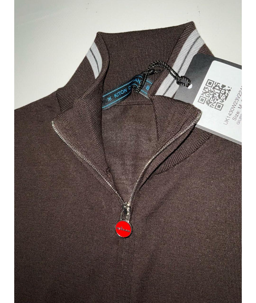 KITON Коричневый шерстяной кардиган, фото 4