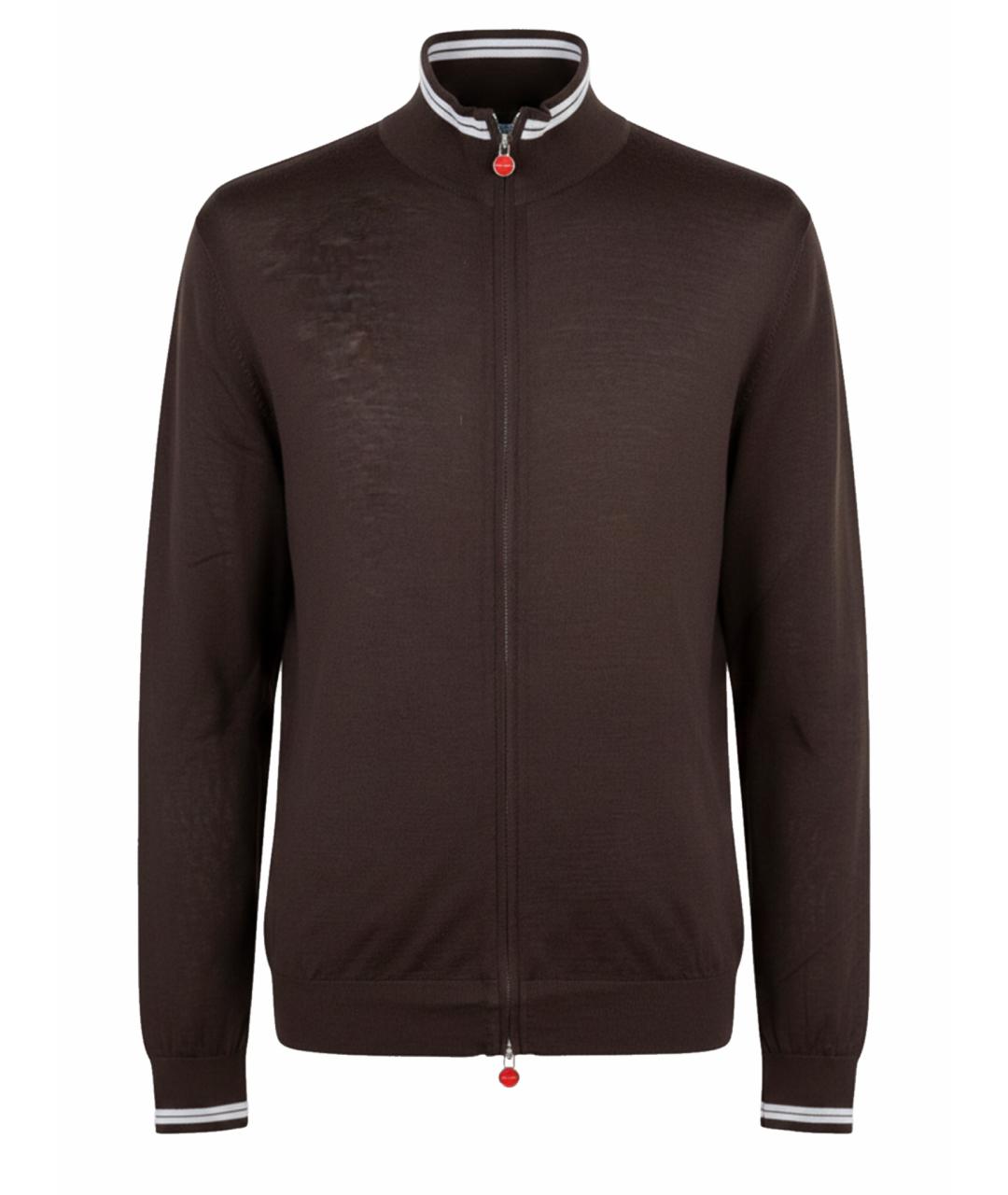 KITON Коричневый шерстяной кардиган, фото 1