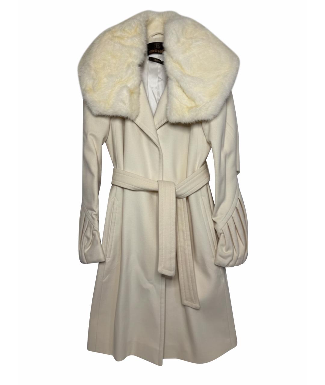 ROBERTO CAVALLI Бежевое кашемировое пальто, фото 1