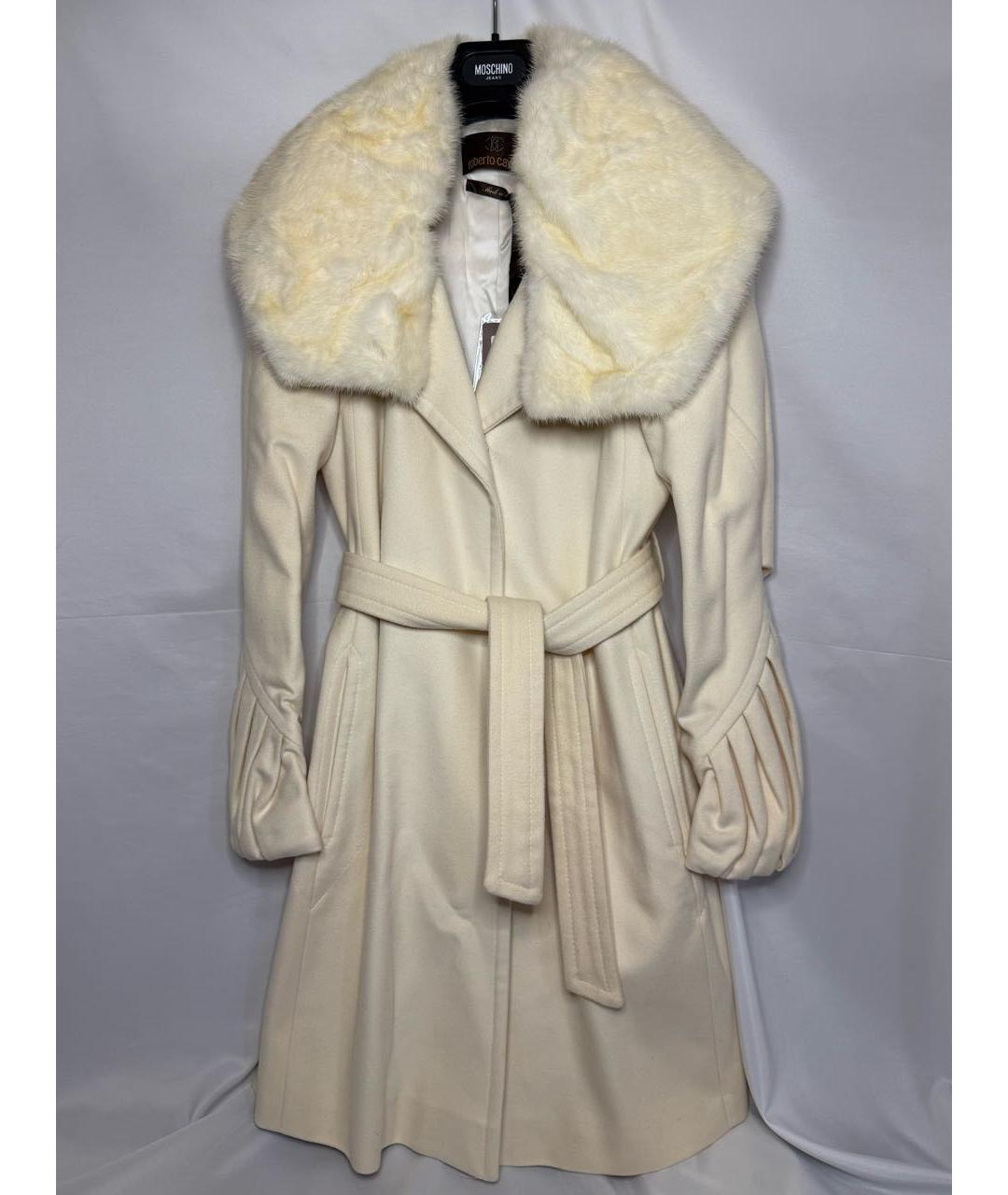 ROBERTO CAVALLI Бежевое кашемировое пальто, фото 8