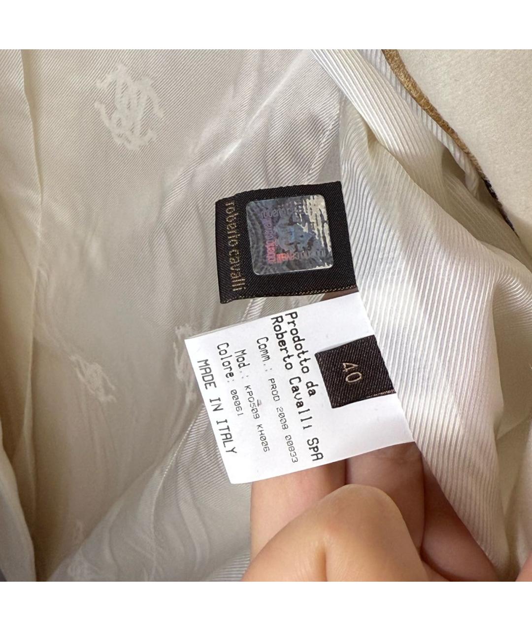 ROBERTO CAVALLI Бежевое кашемировое пальто, фото 4