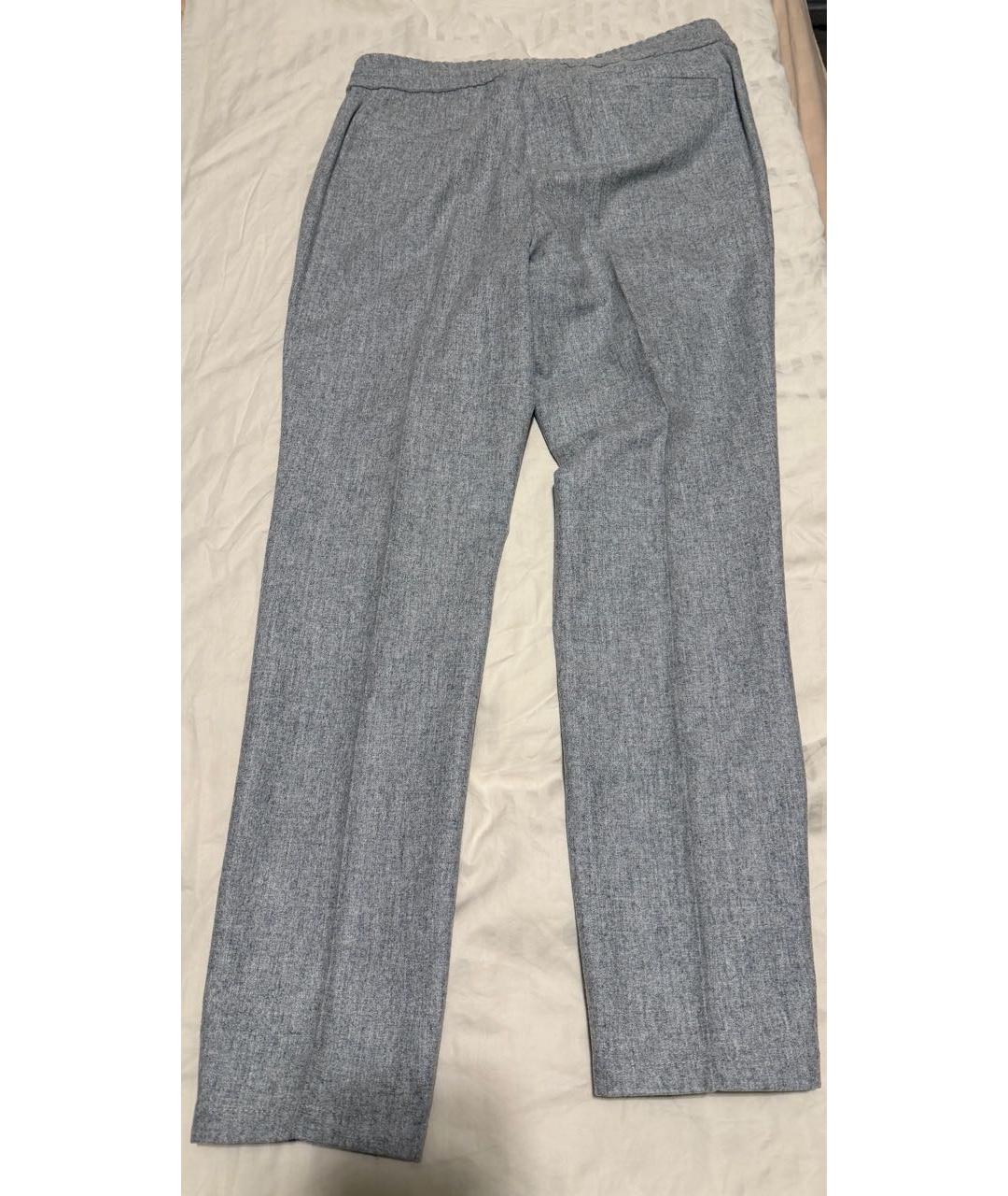 BRUNELLO CUCINELLI Серые шерстяные повседневные брюки, фото 2