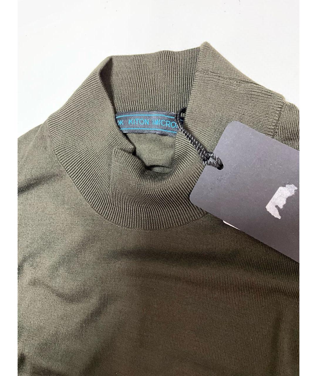 KITON Хаки шерстяная водолазка, фото 4