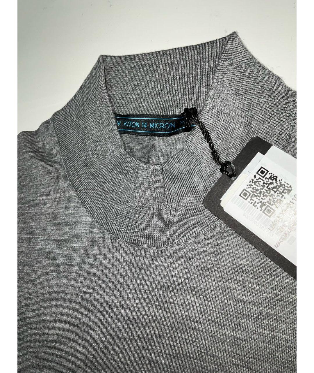 KITON Серая шерстяная водолазка, фото 2
