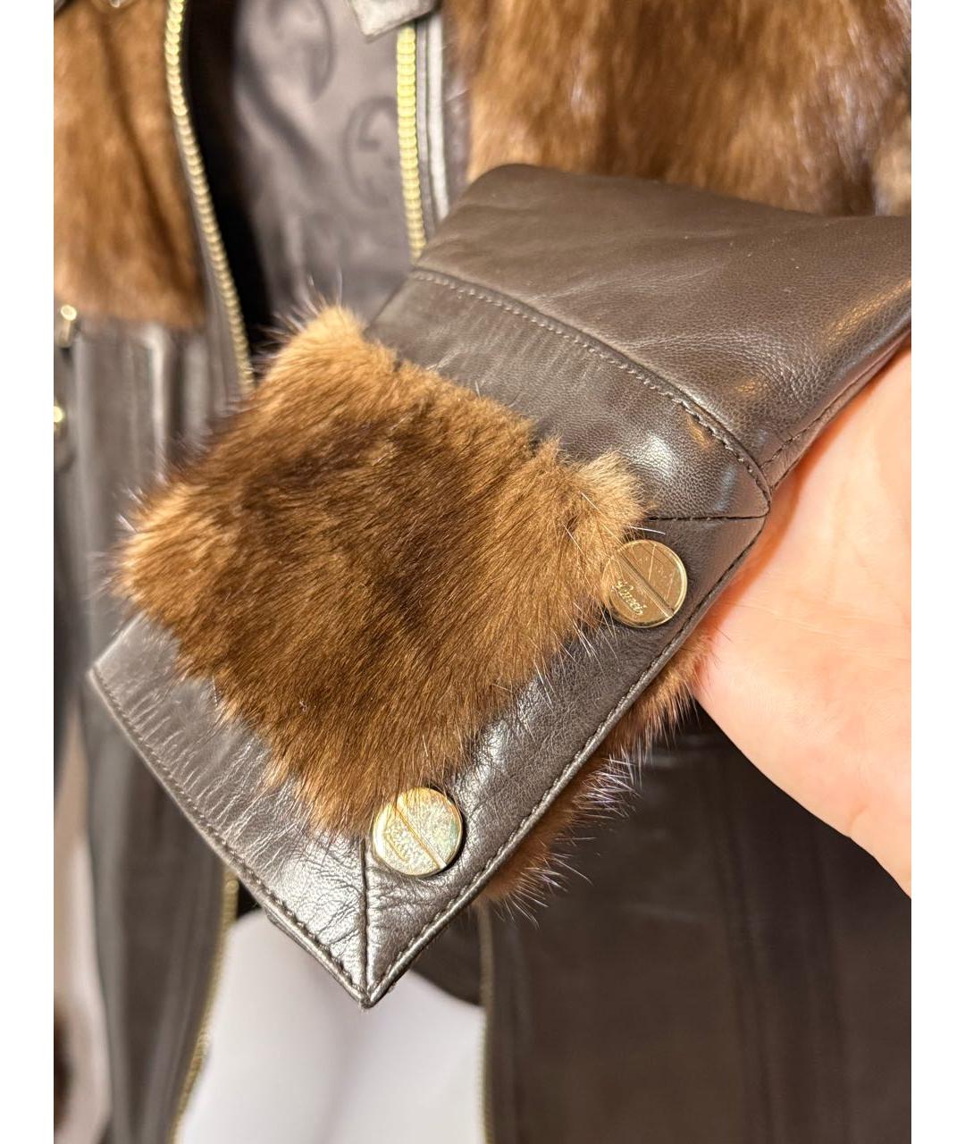 GUCCI Коричневая кожаная куртка, фото 6