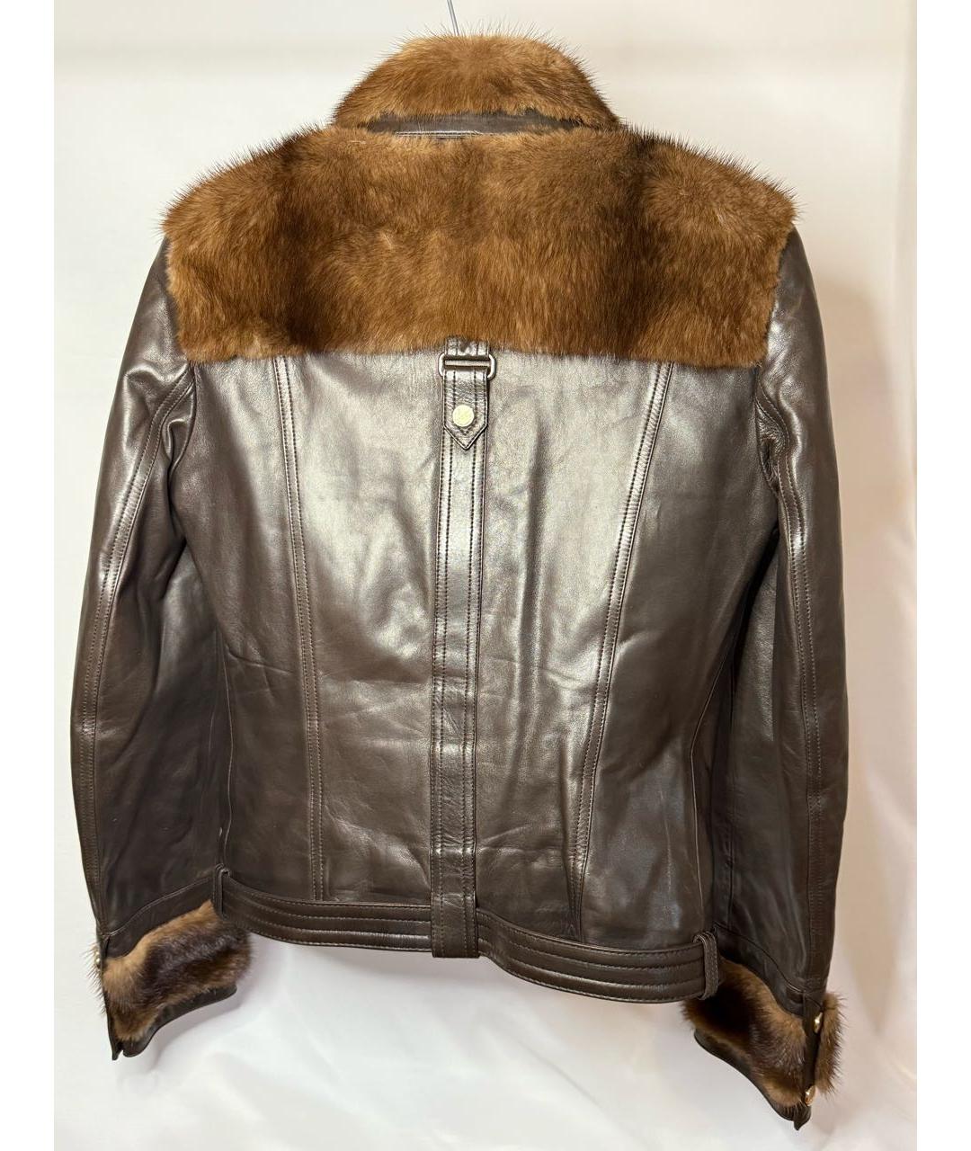 GUCCI Коричневая кожаная куртка, фото 2