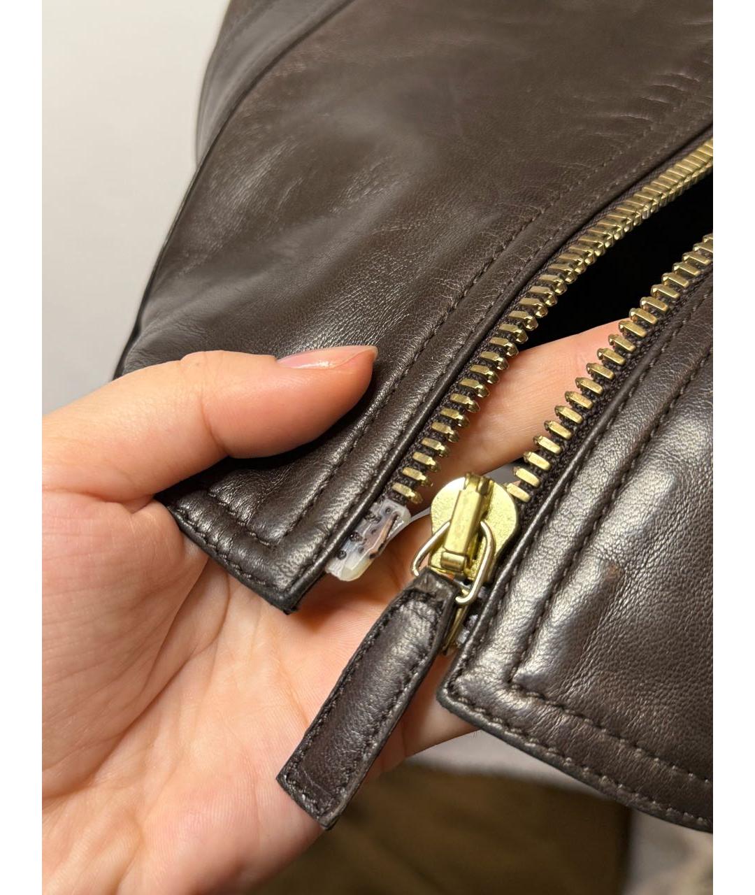 GUCCI Коричневая кожаная куртка, фото 5