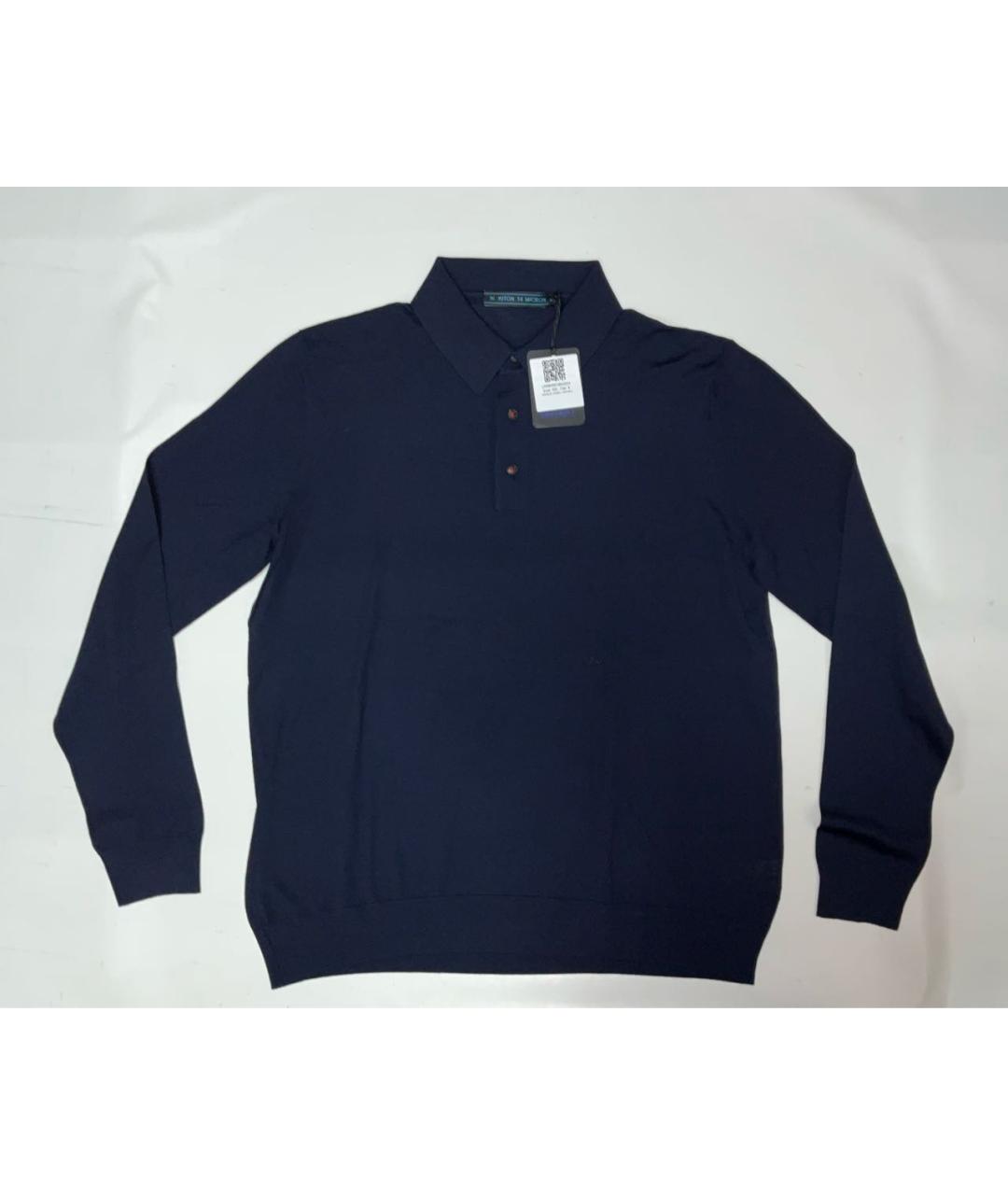 KITON Синее поло с длинным рукавом, фото 2