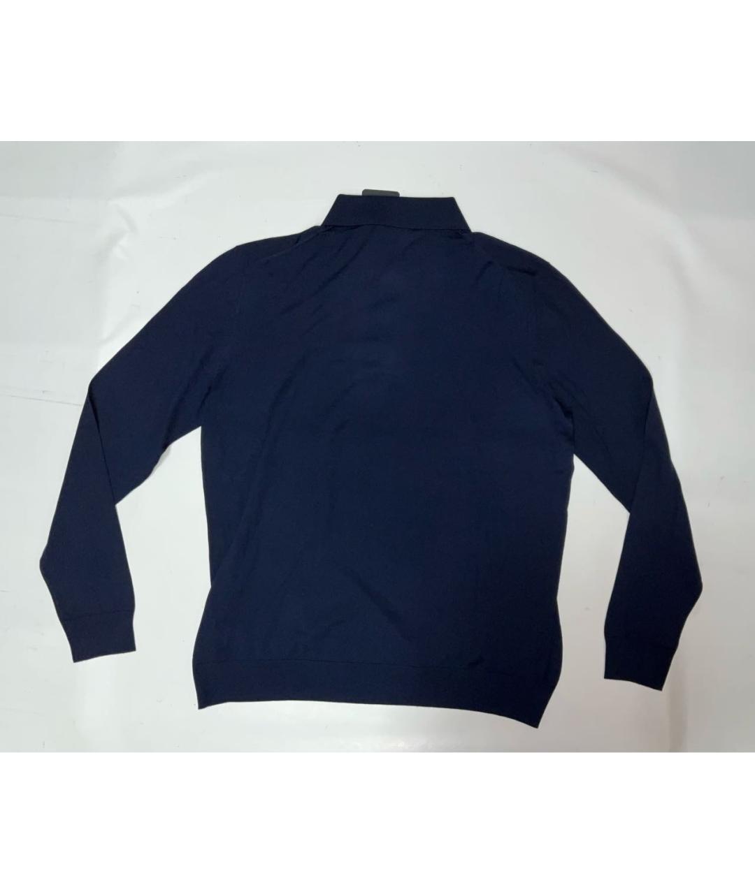 KITON Синее поло с длинным рукавом, фото 7