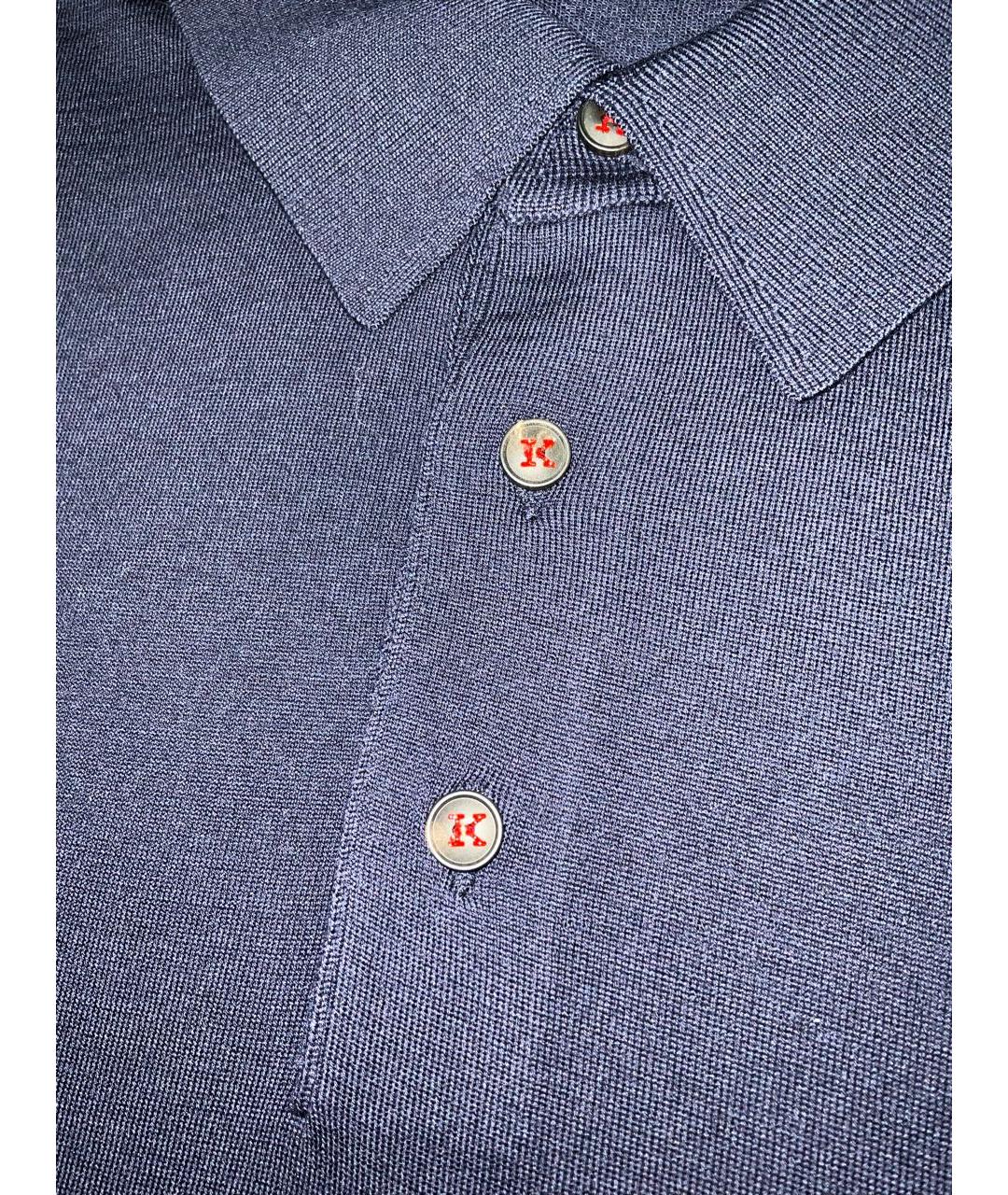 KITON Синее поло с длинным рукавом, фото 4