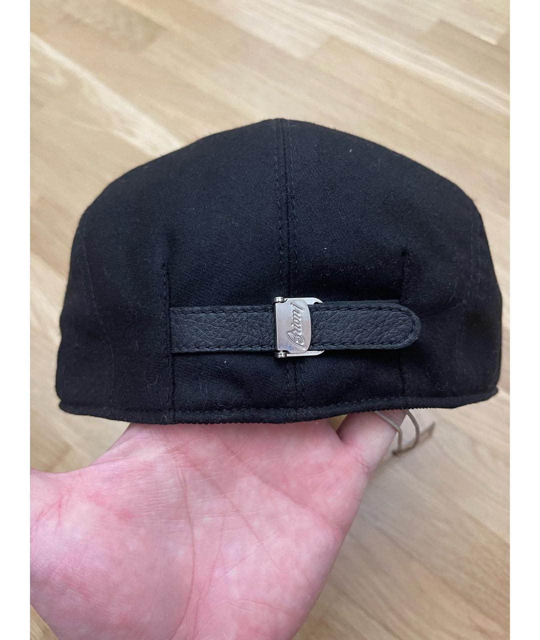 BRIONI Черная шерстяная кепка/бейсболка, фото 3