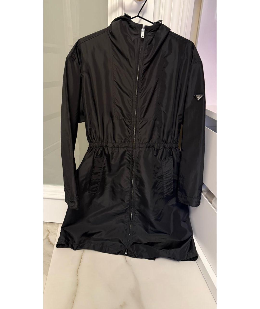 PRADA Черный полиэстеровый тренч/плащ, фото 4