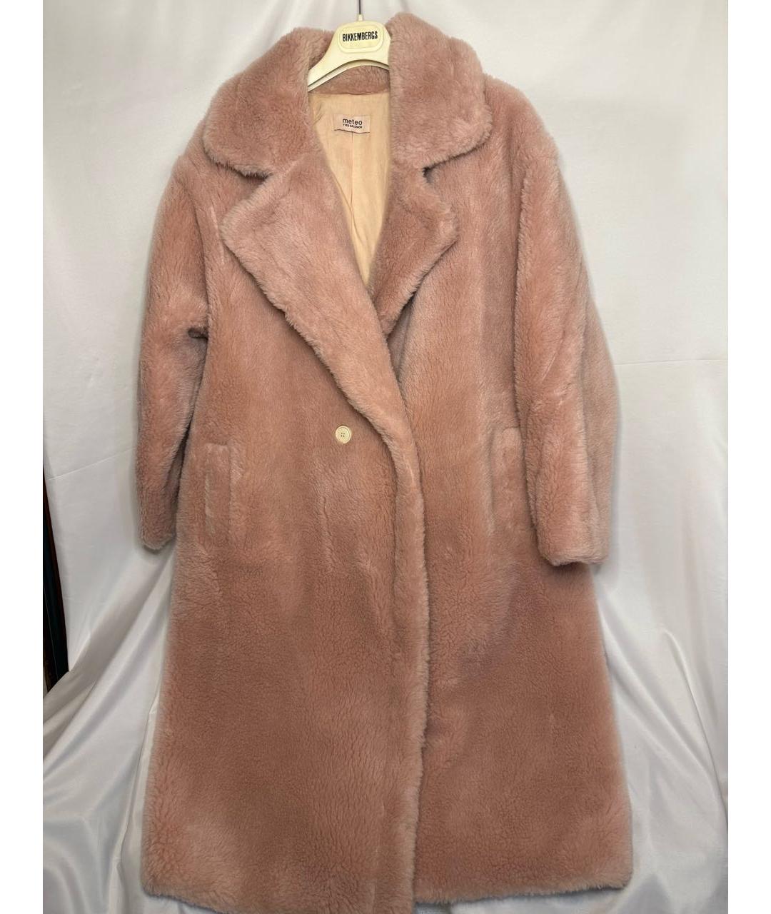 METEO YVES SALOMON Коралловая шерстяная шуба, фото 8