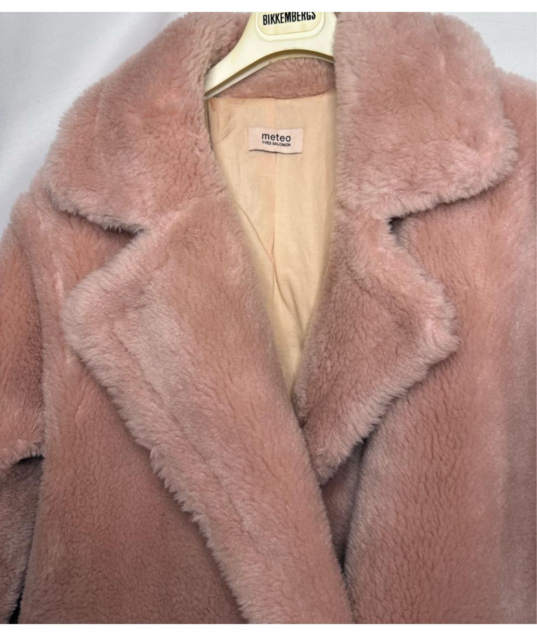 METEO YVES SALOMON Коралловая шерстяная шуба, фото 2