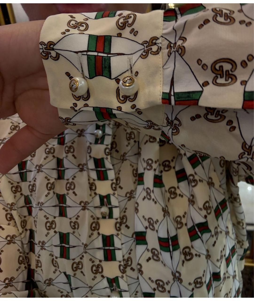 GUCCI Бежевый шелковый костюм с юбками, фото 8