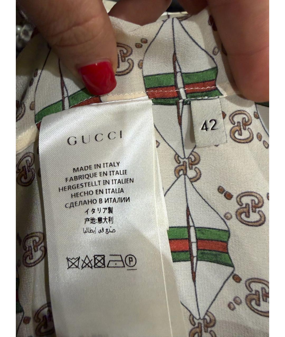 GUCCI Бежевый шелковый костюм с юбками, фото 5
