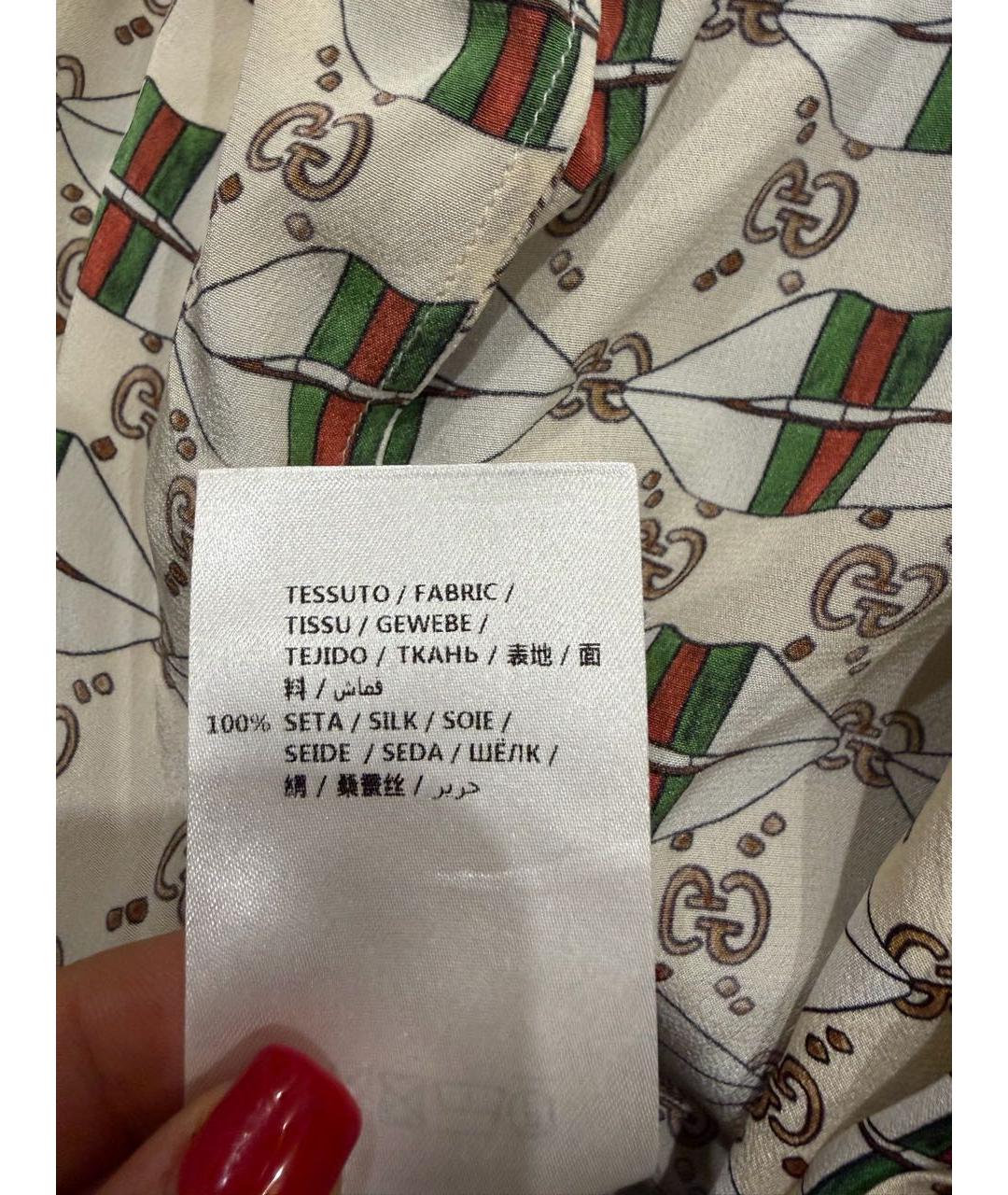 GUCCI Бежевый шелковый костюм с юбками, фото 7
