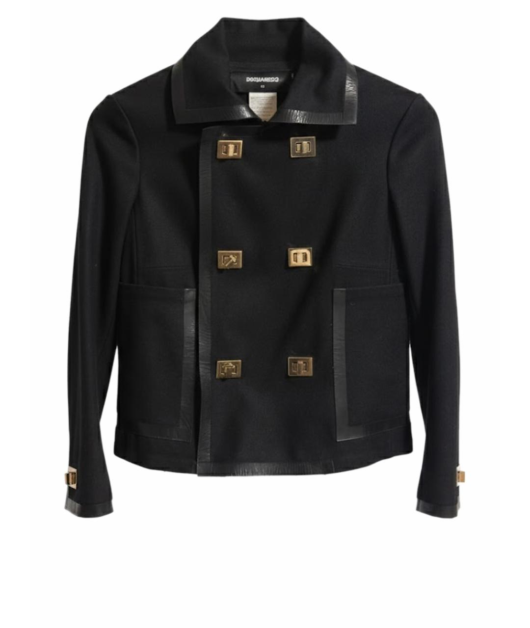 DSQUARED2 Черная шерстяная куртка, фото 1