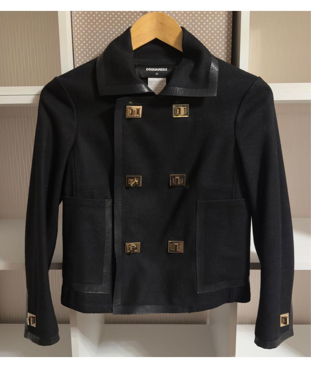 DSQUARED2 Черная шерстяная куртка, фото 7