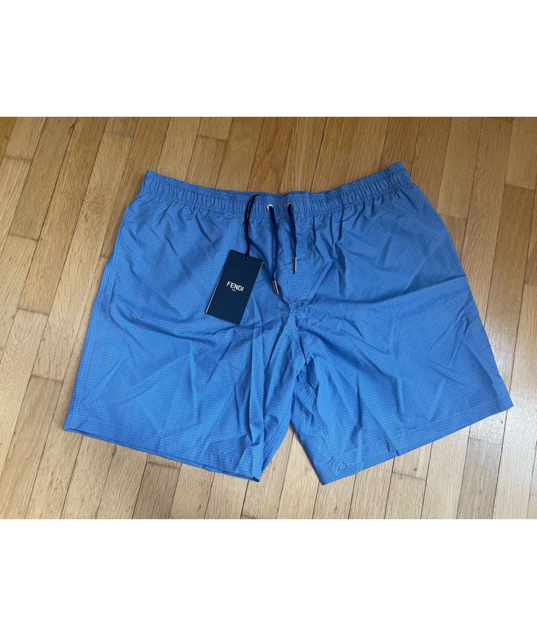 FENDI Синие полиэстеровые плавки, фото 9