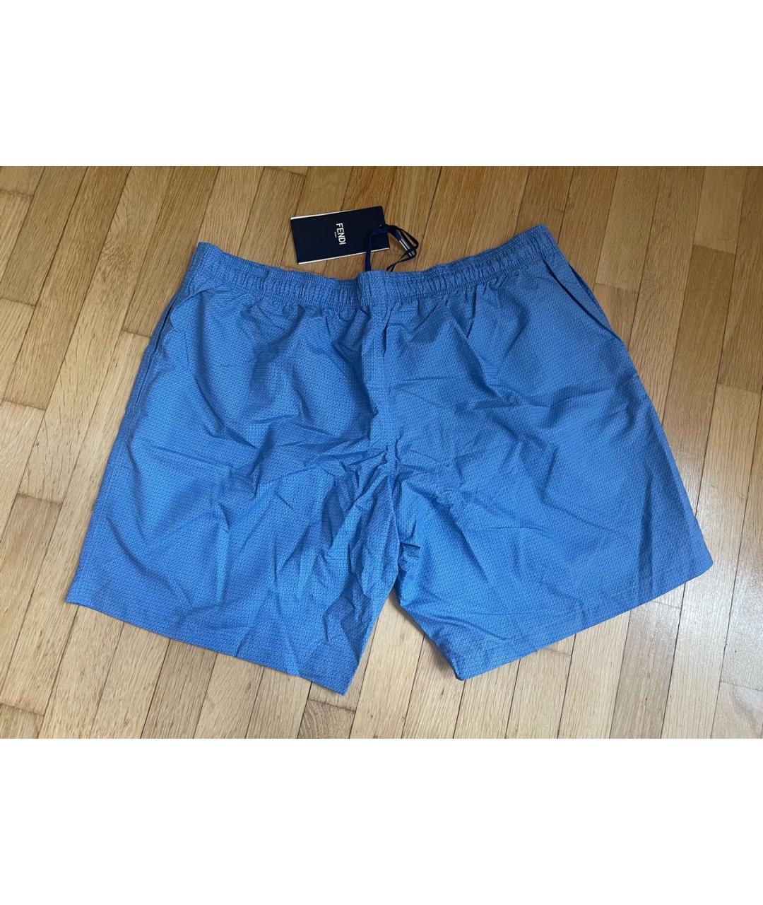 FENDI Синие полиэстеровые плавки, фото 2