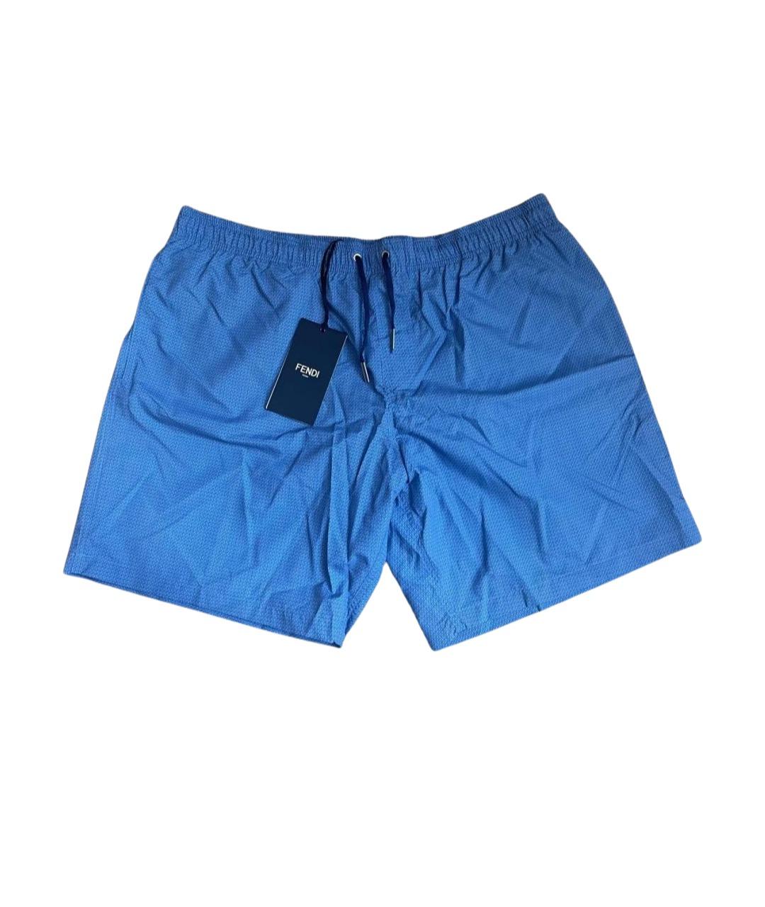 FENDI Синие полиэстеровые плавки, фото 1