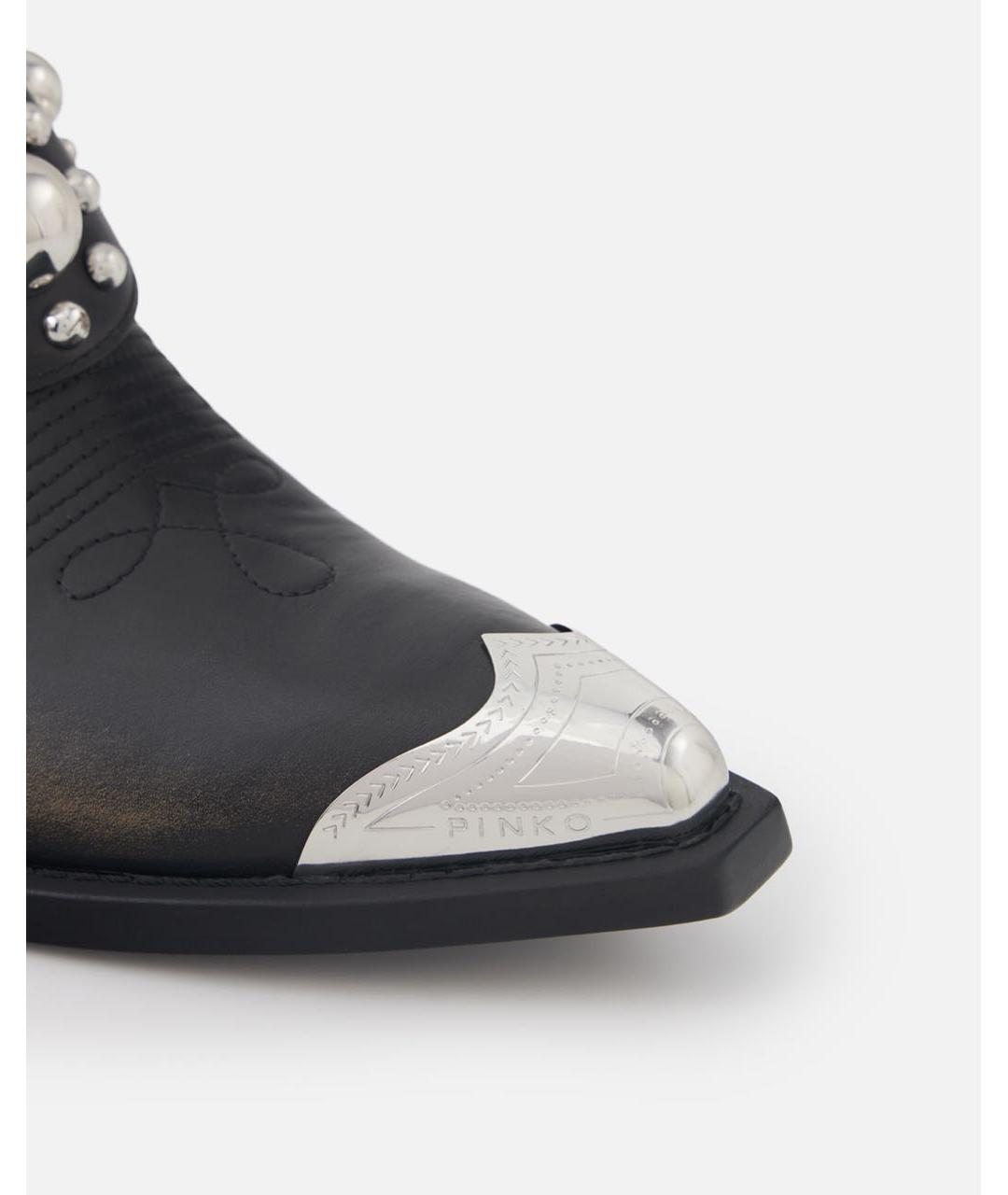 PINKO Черные кожаные ботинки, фото 3