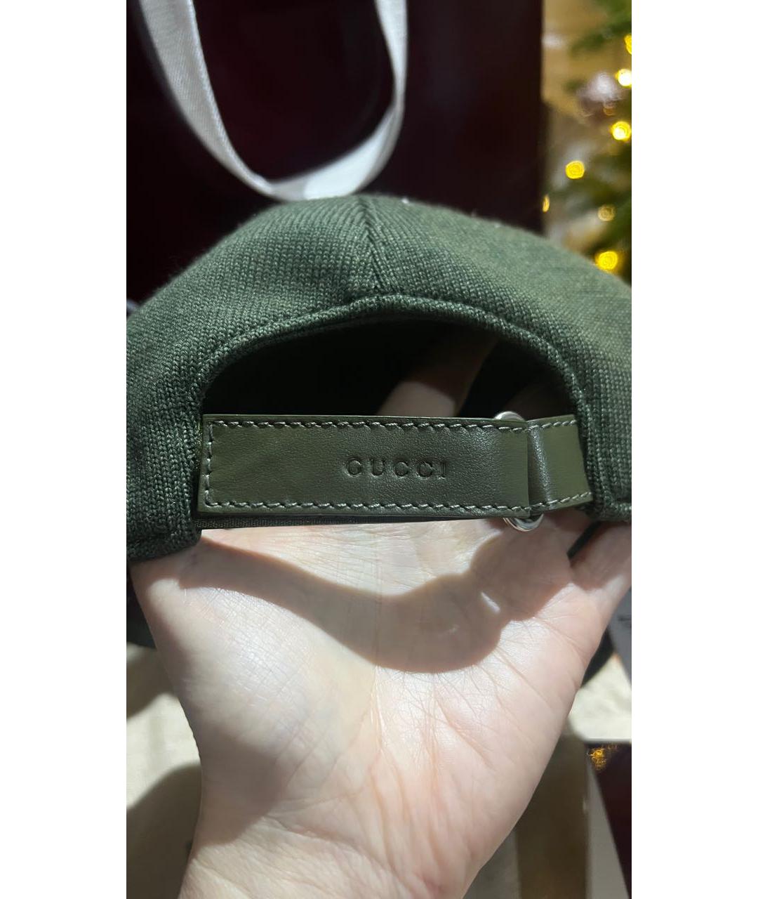 GUCCI Хаки шерстяная кепка, фото 4