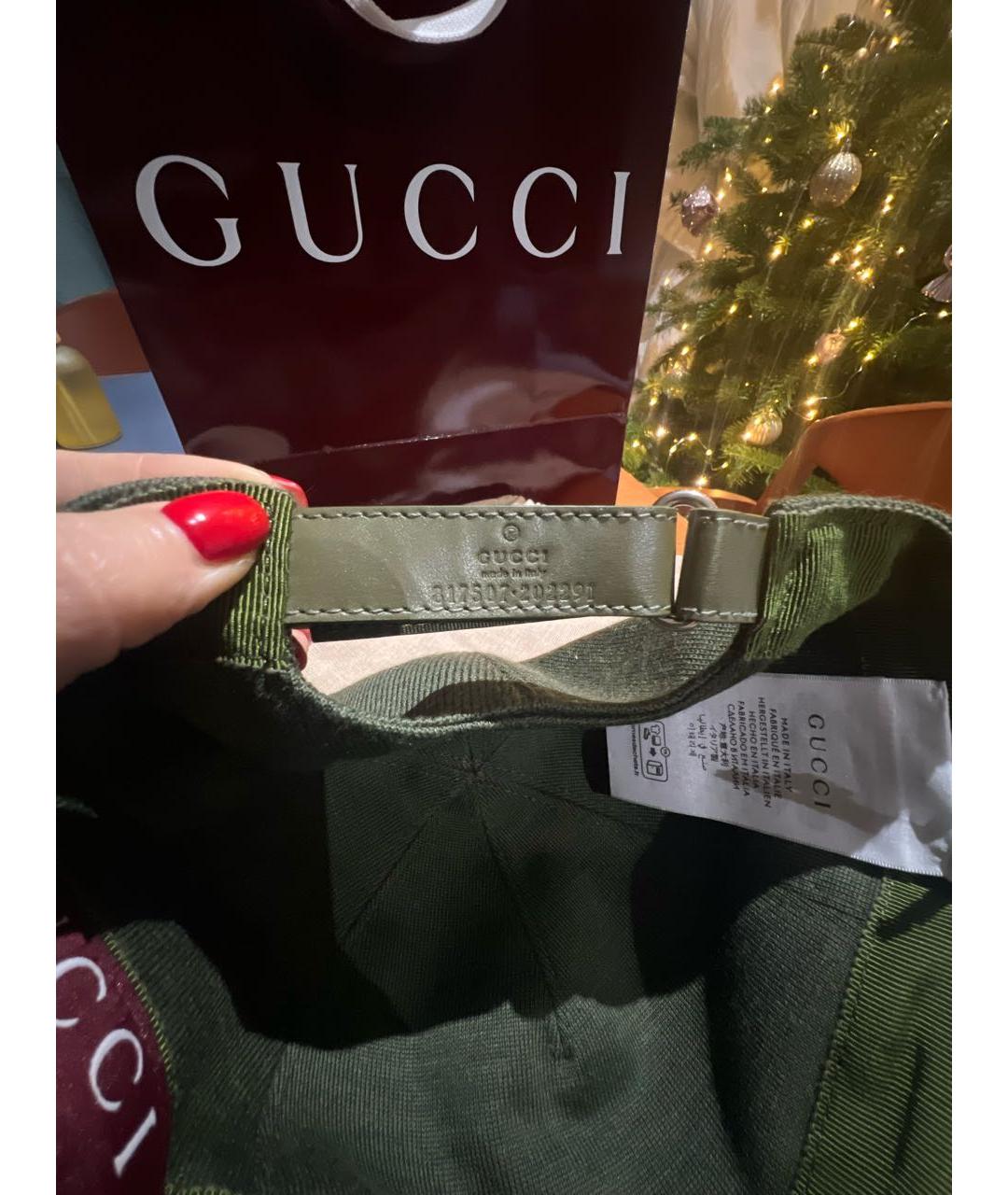 GUCCI Хаки шерстяная кепка, фото 8