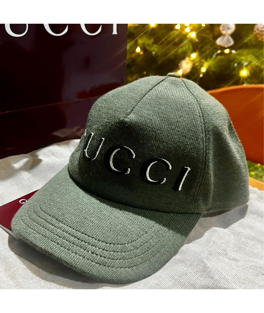 GUCCI Хаки шерстяная кепка, фото 9