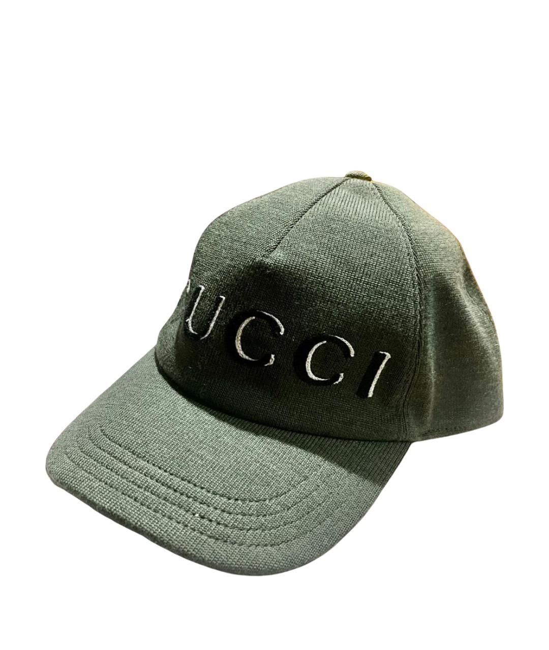 GUCCI Хаки шерстяная кепка, фото 1