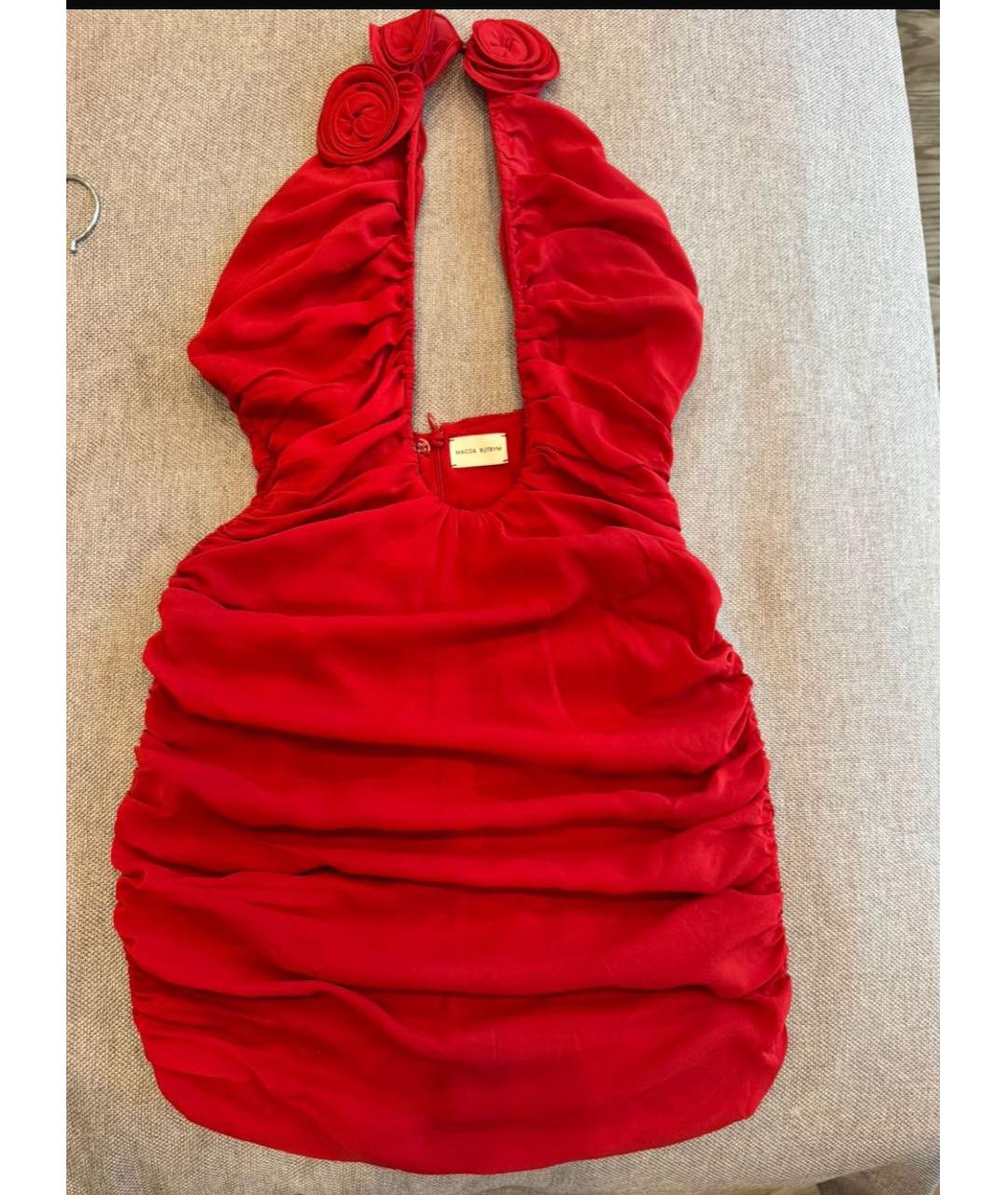 MAGDA BUTRYM Красное вискозное коктейльное платье, фото 4
