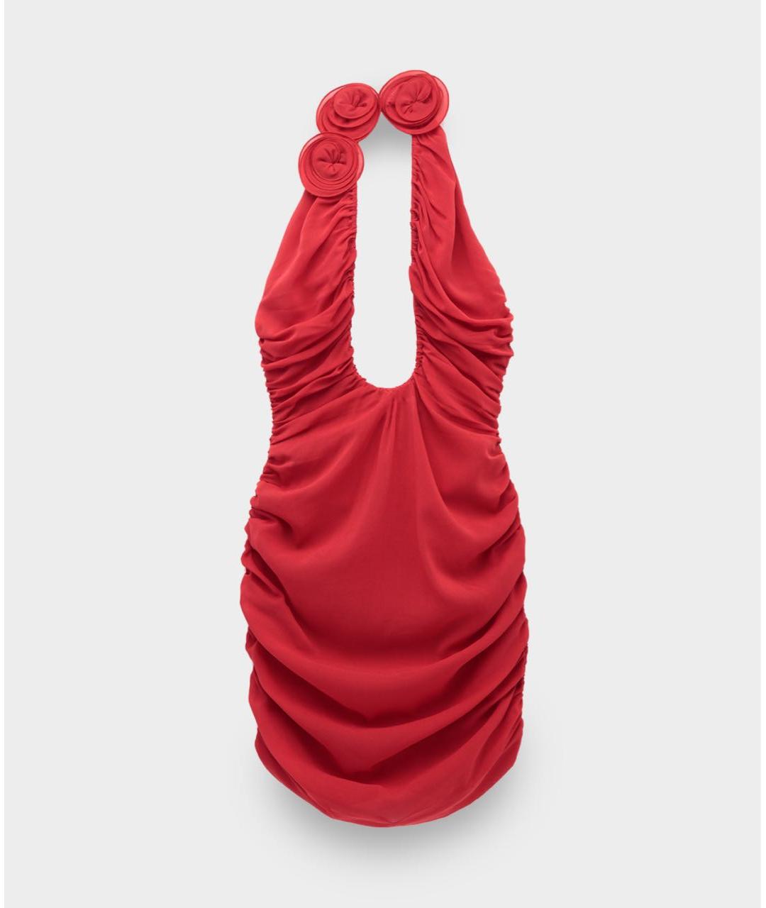 MAGDA BUTRYM Красное вискозное коктейльное платье, фото 5