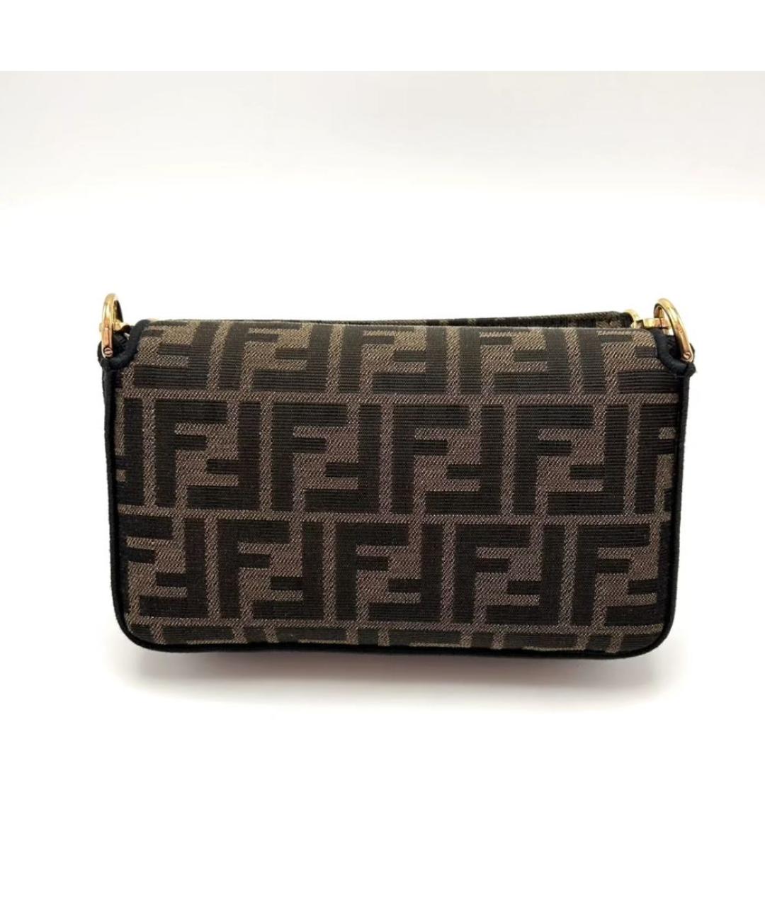 FENDI Коричневая жаккардовая сумка через плечо, фото 5