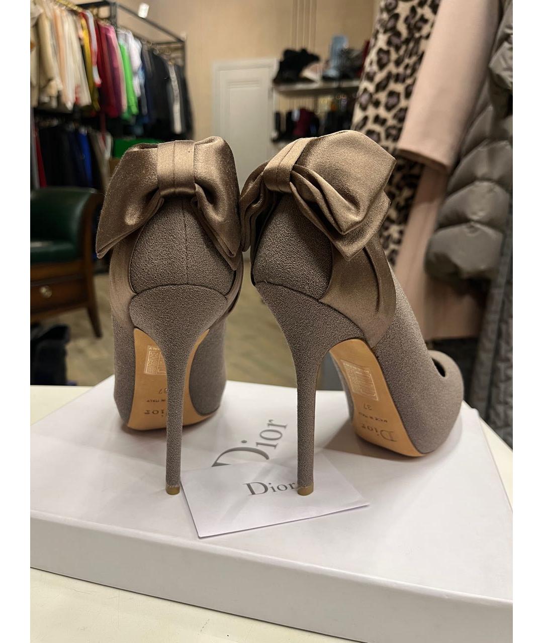 CHRISTIAN DIOR Серые текстильные туфли, фото 6