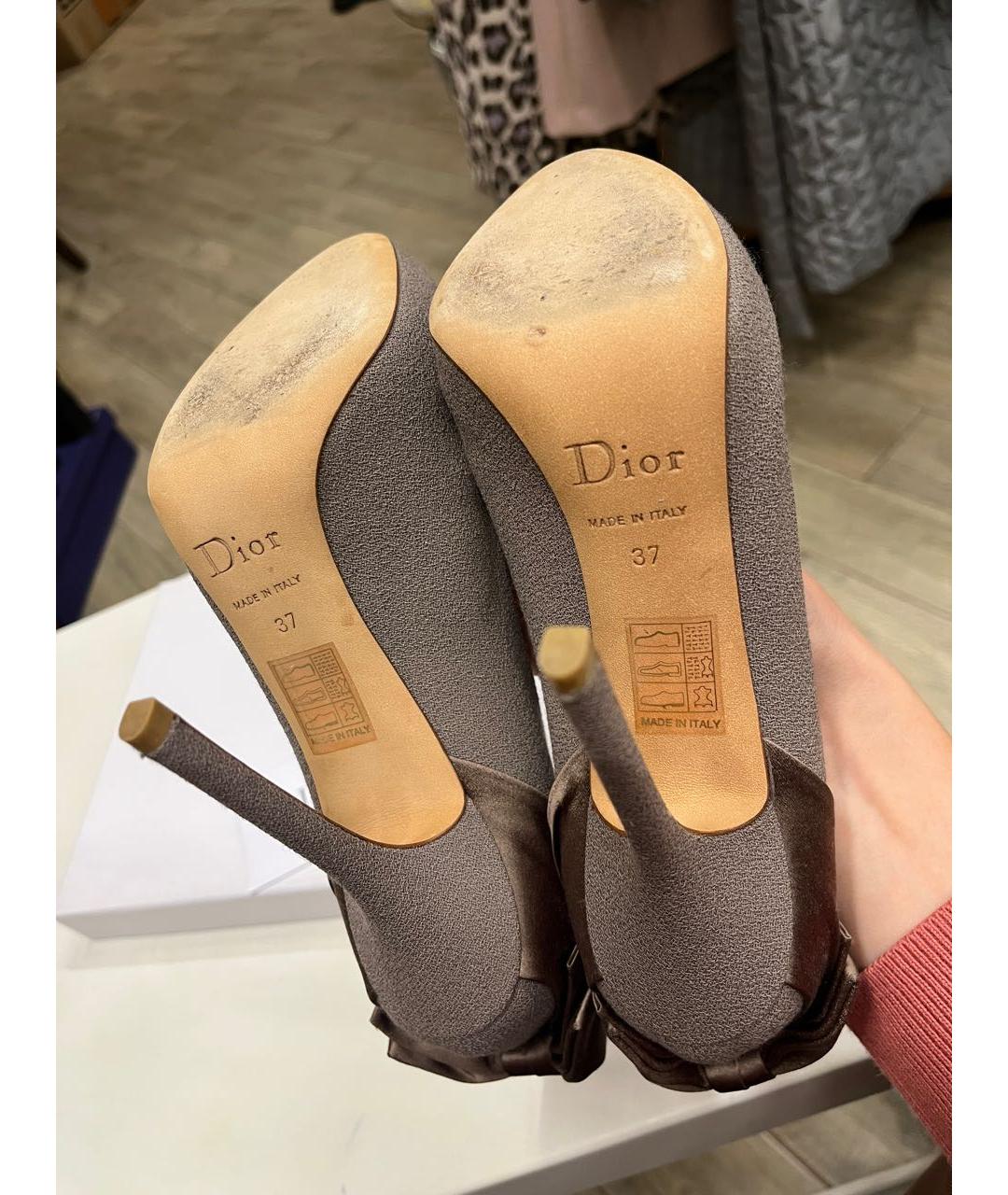 CHRISTIAN DIOR Серые текстильные туфли, фото 5