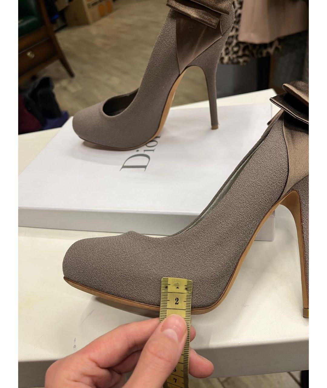 CHRISTIAN DIOR Серые текстильные туфли, фото 3