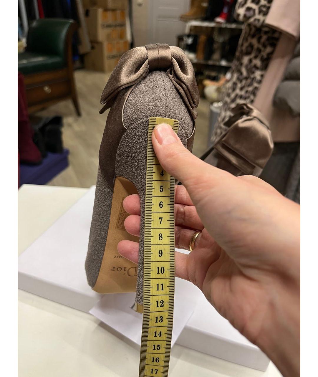 CHRISTIAN DIOR Серые текстильные туфли, фото 4