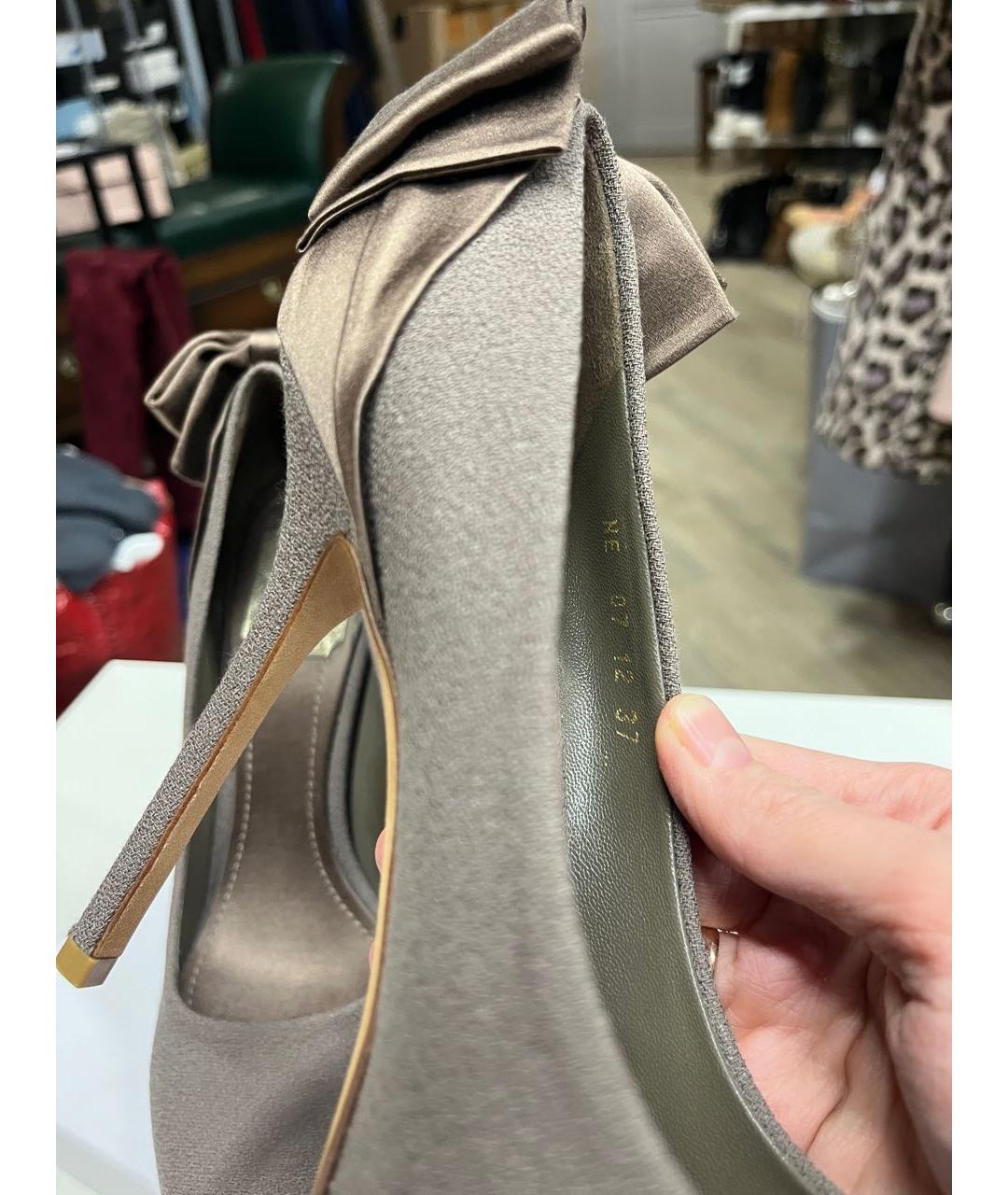 CHRISTIAN DIOR Серые текстильные туфли, фото 7