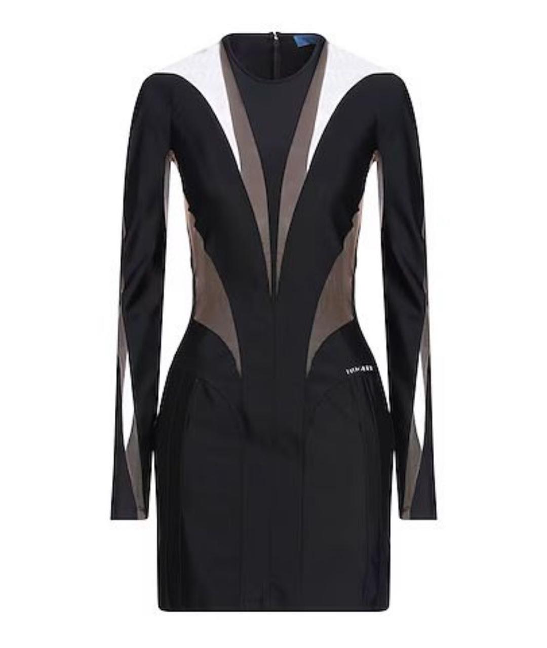 MUGLER Черное атласное коктейльное платье, фото 4